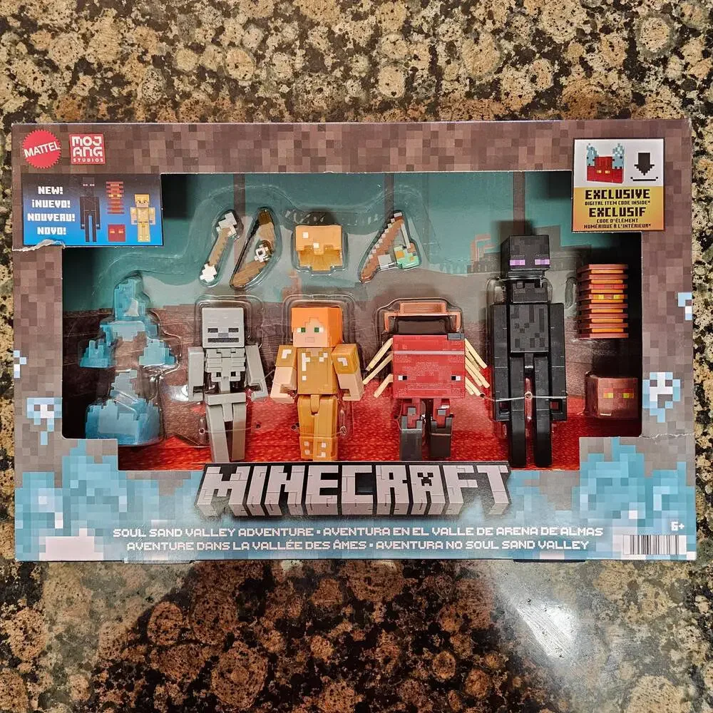 Minecraft Soul Sand Valley Adventure 6 Action Figure Playset Digital Code, HRX78
